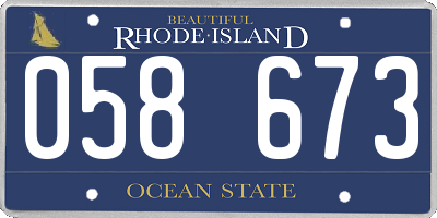 RI license plate 058673