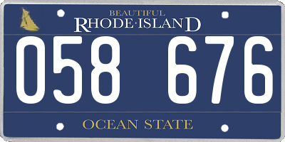 RI license plate 058676