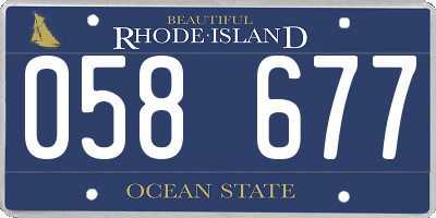 RI license plate 058677