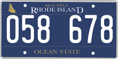 RI license plate 058678
