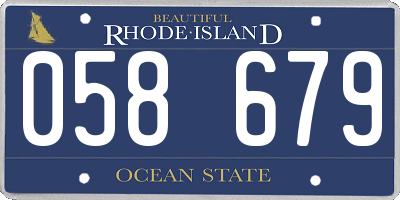 RI license plate 058679