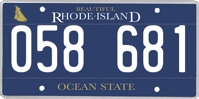RI license plate 058681