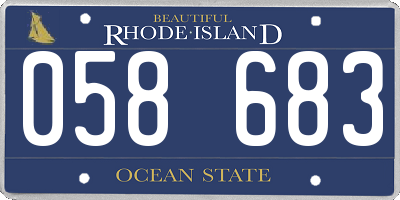 RI license plate 058683