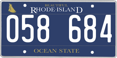 RI license plate 058684