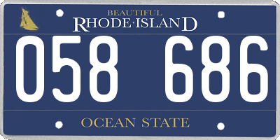 RI license plate 058686