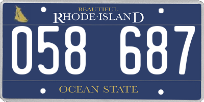 RI license plate 058687