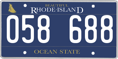 RI license plate 058688