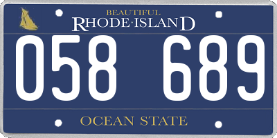 RI license plate 058689