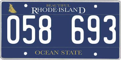 RI license plate 058693