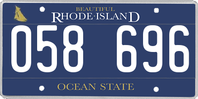 RI license plate 058696