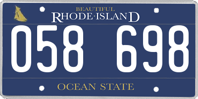 RI license plate 058698