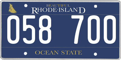 RI license plate 058700