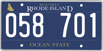 RI license plate 058701