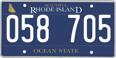 RI license plate 058705