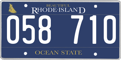 RI license plate 058710