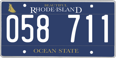 RI license plate 058711