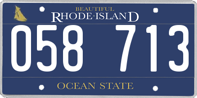 RI license plate 058713