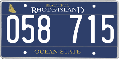 RI license plate 058715