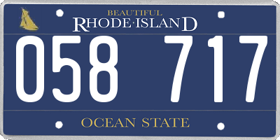 RI license plate 058717