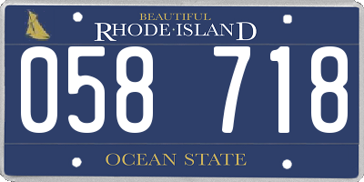RI license plate 058718