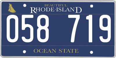 RI license plate 058719