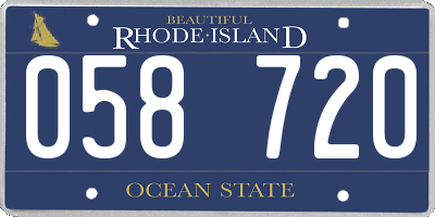 RI license plate 058720