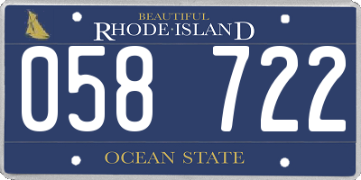 RI license plate 058722