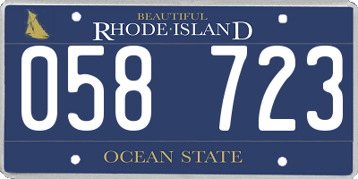 RI license plate 058723