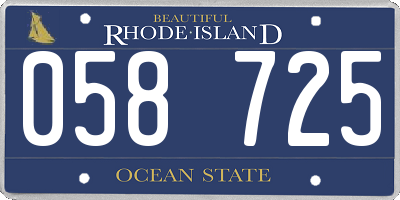 RI license plate 058725