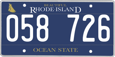 RI license plate 058726