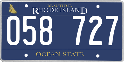 RI license plate 058727