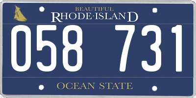 RI license plate 058731