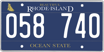 RI license plate 058740