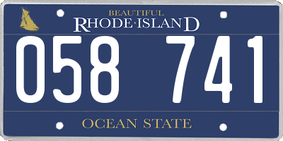RI license plate 058741
