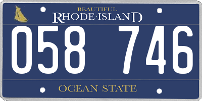 RI license plate 058746