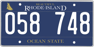 RI license plate 058748