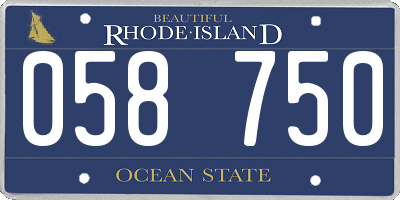 RI license plate 058750