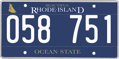 RI license plate 058751