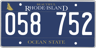 RI license plate 058752