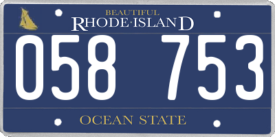 RI license plate 058753