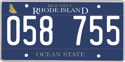 RI license plate 058755