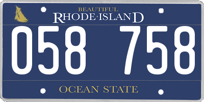 RI license plate 058758