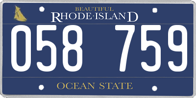 RI license plate 058759