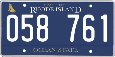 RI license plate 058761