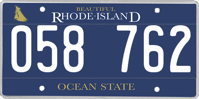 RI license plate 058762