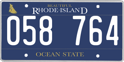 RI license plate 058764