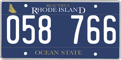 RI license plate 058766