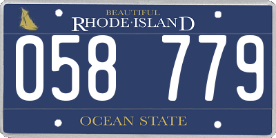 RI license plate 058779