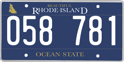 RI license plate 058781