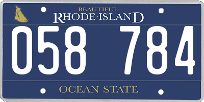 RI license plate 058784
